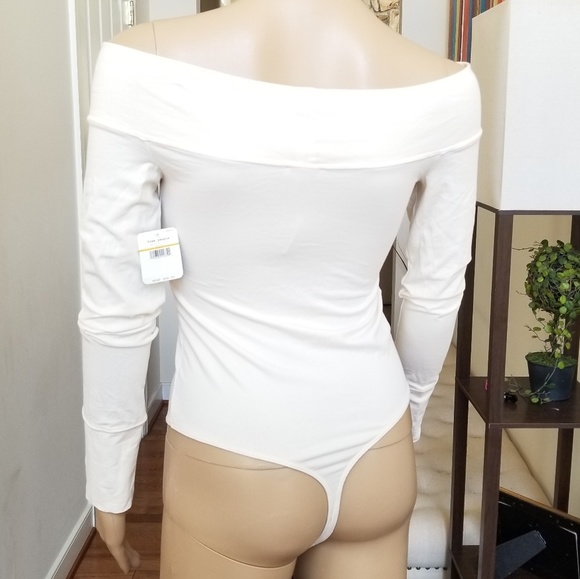 Free People Zone Out Off Shoulder Thong Bodysuit - Picture 2 of 3